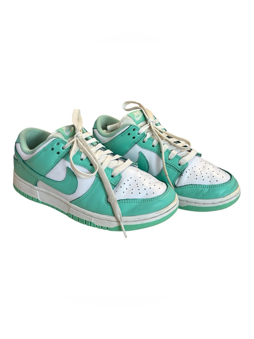 Nike Teal and White Low-Top Sneakers